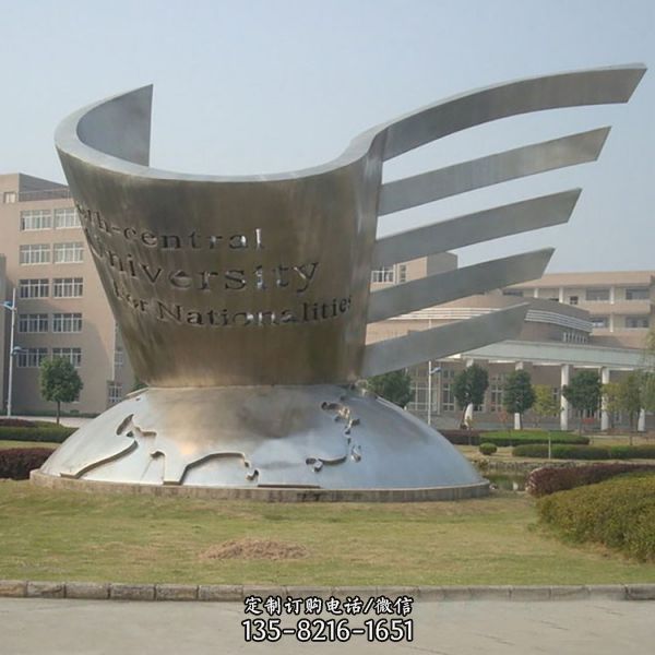 不銹鋼書籍雕塑校園公園景觀戶外擺件（2）