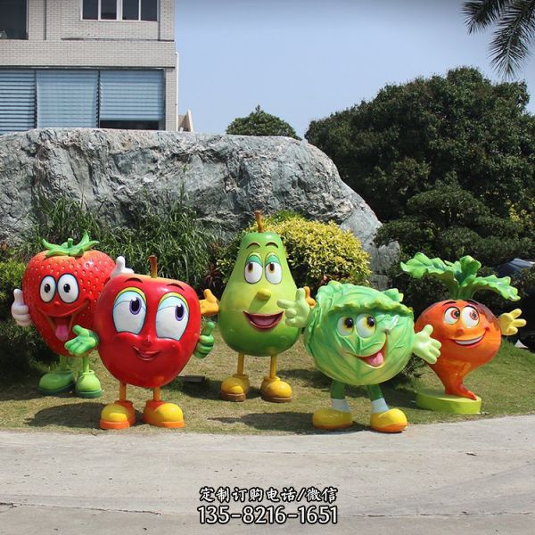 公園創意玻璃鋼彩繪卡通蔬菜水果雕塑（2）