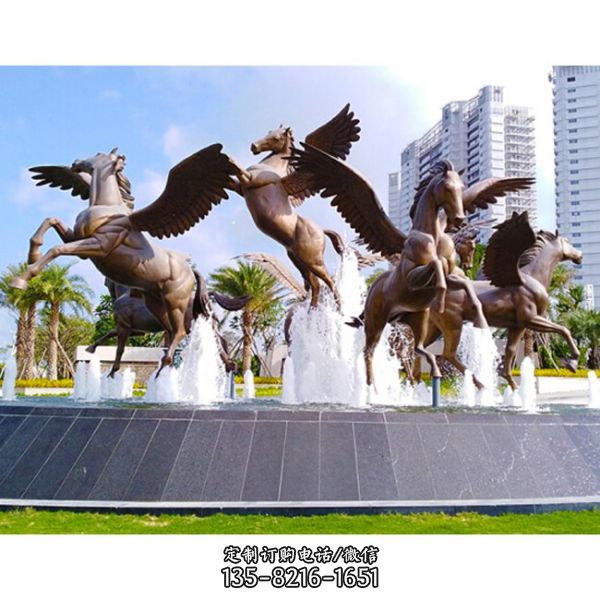 售樓部飛馬落地擺件鑄銅雕塑定制阿波羅戰車雕塑（3）