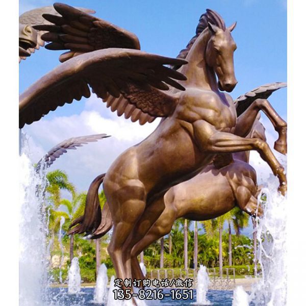 售樓部飛馬落地擺件鑄銅雕塑定制阿波羅戰車雕塑（2）