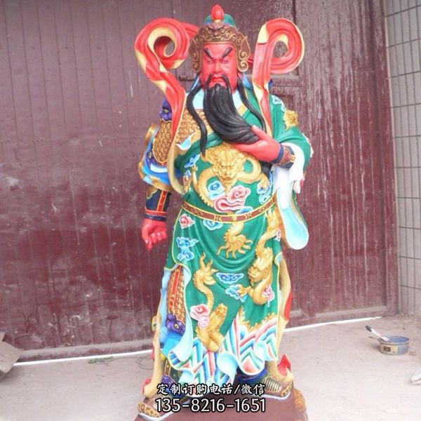 寺廟大型佛像景觀玻璃鋼關羽人像雕塑（3）