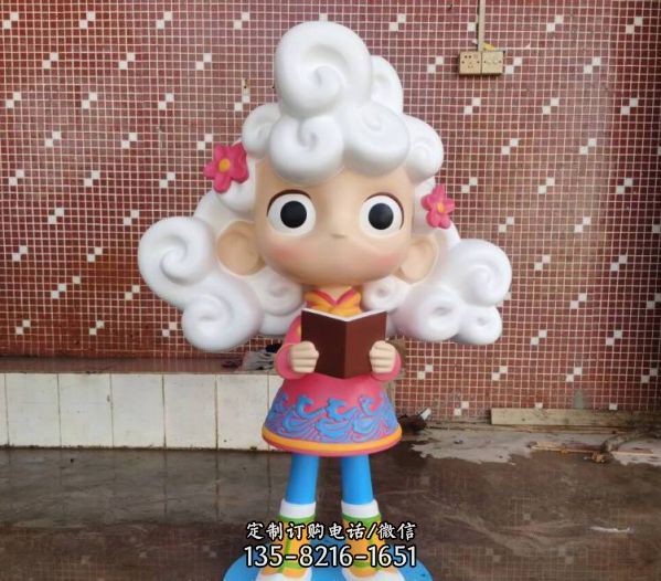 動漫卡通玻璃鋼云朵妹妹游樂場雕塑（1）