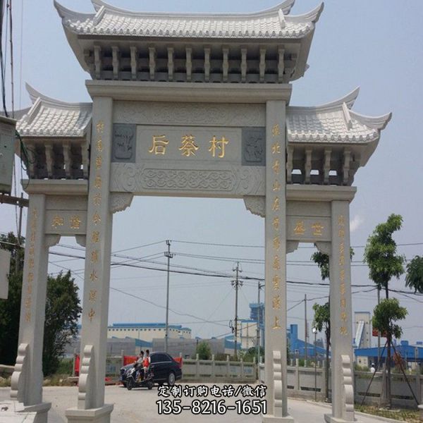  仿古石雕 大理石石牌坊雕塑