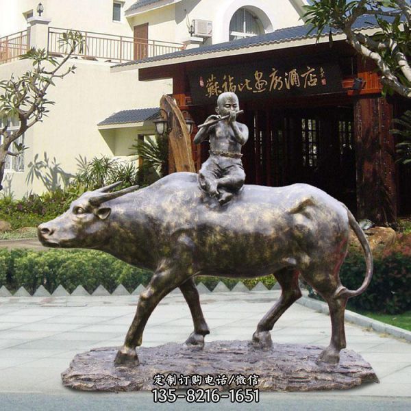 民俗情景小品鑄銅農耕文化人物雕塑（4）