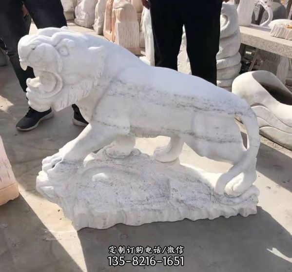 石雕上山虎鎮宅上大理石生肖動物景區擺件（3）