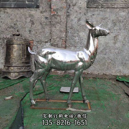 園林景觀擺件不銹鋼鏡面抽象梅花鹿雕塑（4）