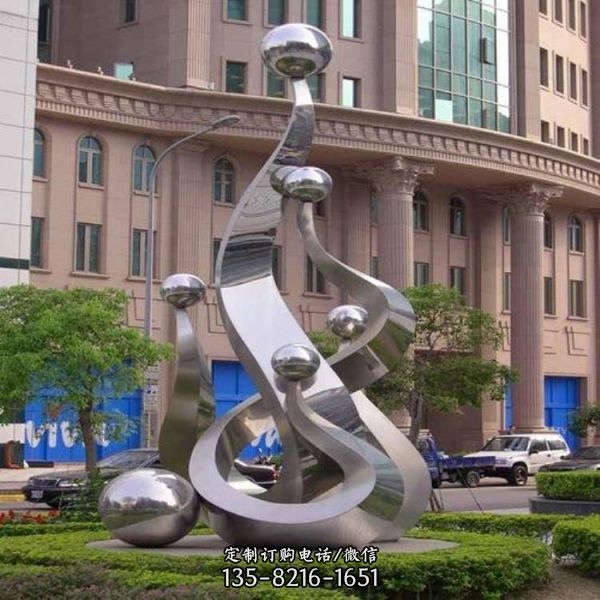 商業(yè)街擺放不銹鋼抽象藝術景觀雕塑