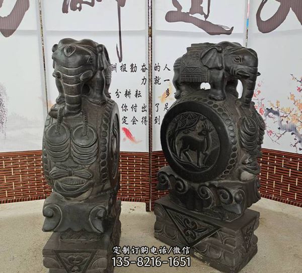 仿古門墩漢白玉青石做舊門枕石抱鼓庭院裝飾（2）