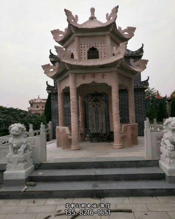 晚霞紅戶外園林景觀雙層涼亭