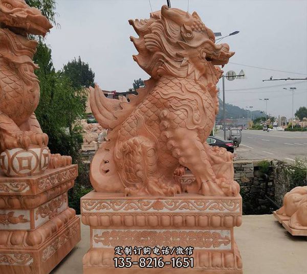 酒店門口定制擺件石雕招財神獸麒麟雕塑（3）