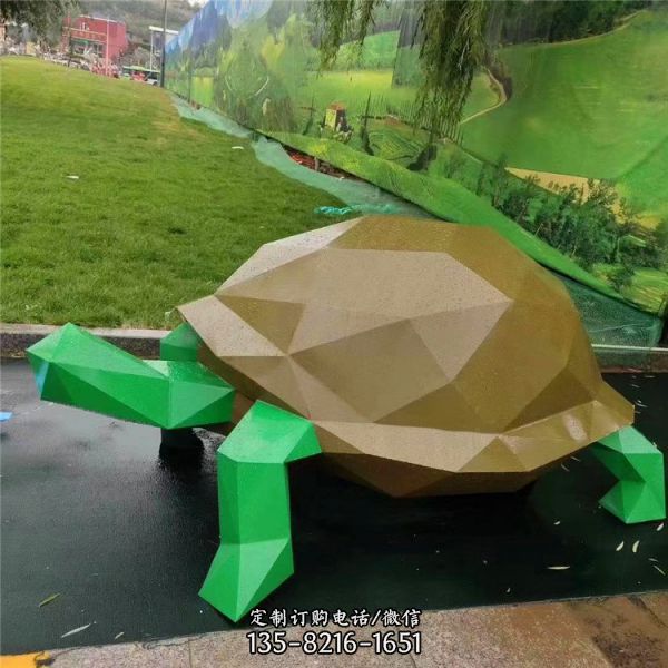 庭院綠地玻璃鋼幾何仿真動物雕塑雕