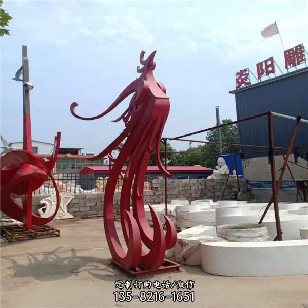 大型戶外廣場裝飾景觀 不銹鋼鳳凰雕塑