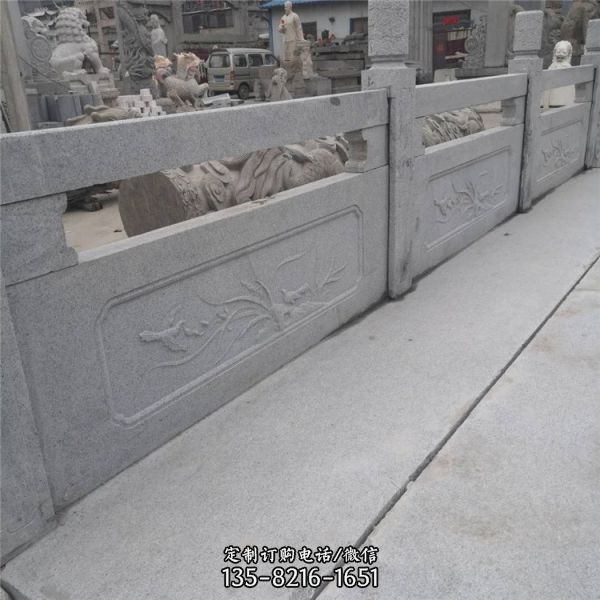 公園河邊大理石石雕欄桿欄板雕塑（1）
