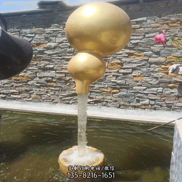 戶外廣場玻璃鋼懸浮飄空流水景觀天壺雕塑（3）