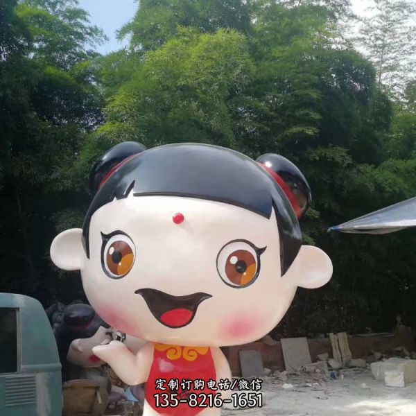 商場福娃美陳卡通人物玻璃鋼雕塑（4）