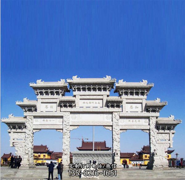 寺院漢白玉石牌坊 道觀石牌坊雕塑（1）