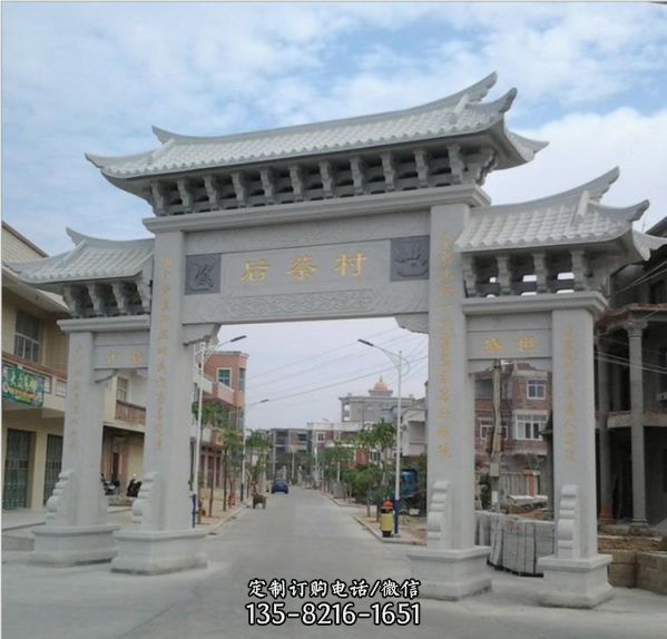 寺院漢白玉石牌坊 道觀石牌坊雕塑（2）
