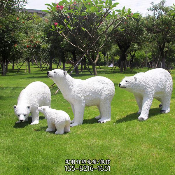 玻璃鋼仿真北極熊雕塑海洋館主題公園雕塑（1）