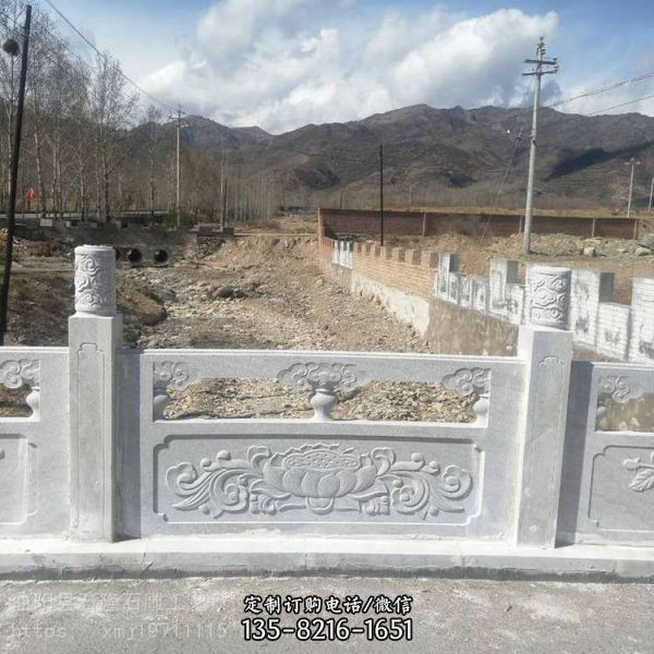 園林河道裝飾漢白玉雕刻防護(hù)欄（4）