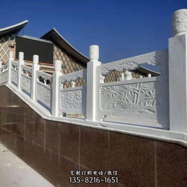 園林河道裝飾漢白玉雕刻防護(hù)欄（2）
