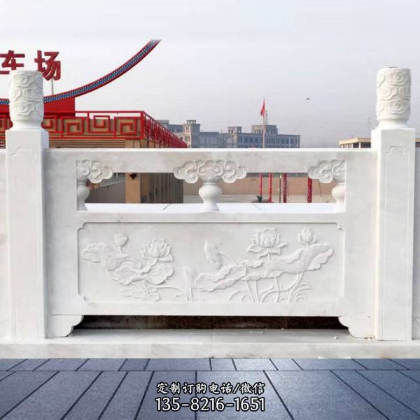 園林河道裝飾漢白玉雕刻防護(hù)欄（3）