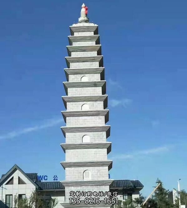 寺廟香塔大型青石仿古建組合塔景觀雕塑（2）