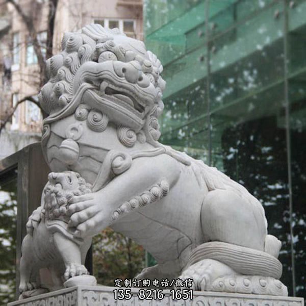 別墅門口大理石大型擺件石雕動物景觀雕塑（1）