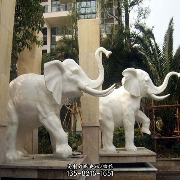 別墅門口大理石大型擺件石雕動物景觀雕塑（2）