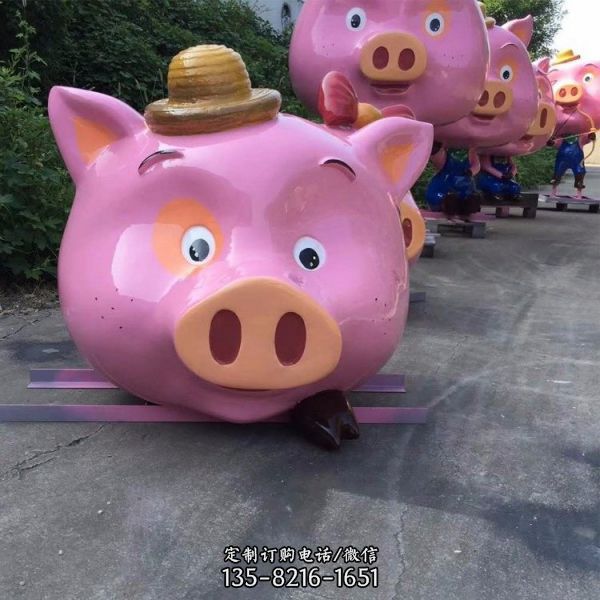 游樂園玻璃鋼彩繪海豚水景動物擺件雕塑（5）
