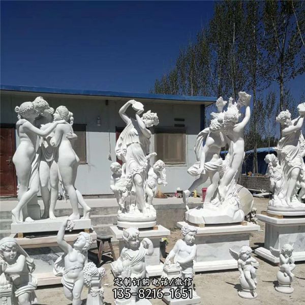 丘比特雕像 小天使大理石西方人物雕塑（7）