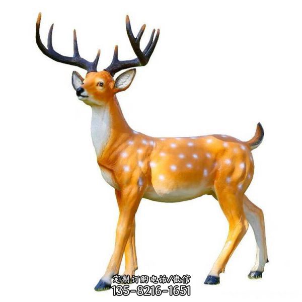 動物園大型玻璃鋼仿真動物園林梅花鹿雕塑（5）