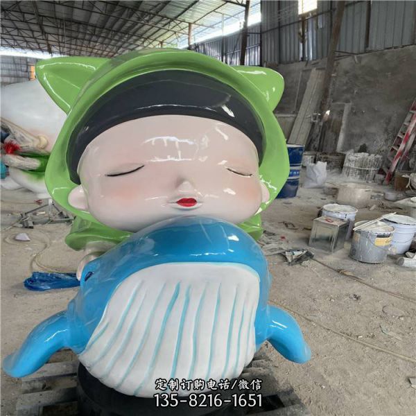  幼兒園卡通雕塑擺件玻璃鋼人魚雕塑（5）