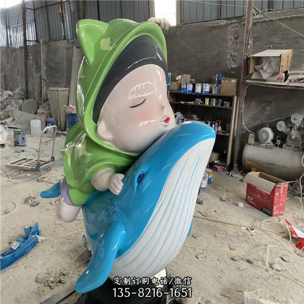  幼兒園卡通雕塑擺件玻璃鋼人魚雕塑（4）