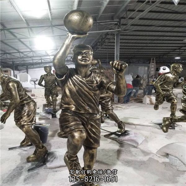 校園景區玻璃鋼仿銅運動人物雕塑（1）