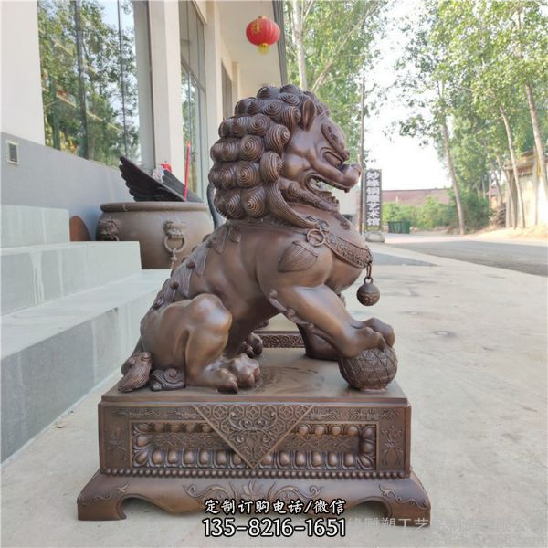 庭院戶外大型銅雕門口獅子雕塑