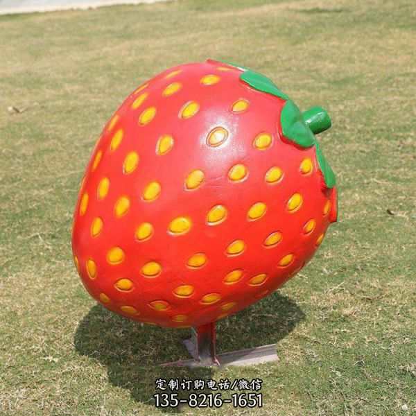 玻璃鋼草莓雕塑農業農場觀光園水果卡通模型雕塑（3）