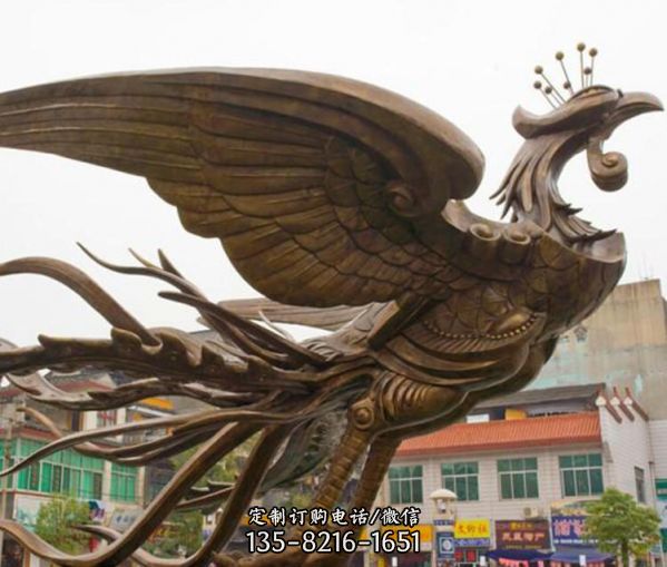 大型戶外廣場銅鳳凰雕塑（1）