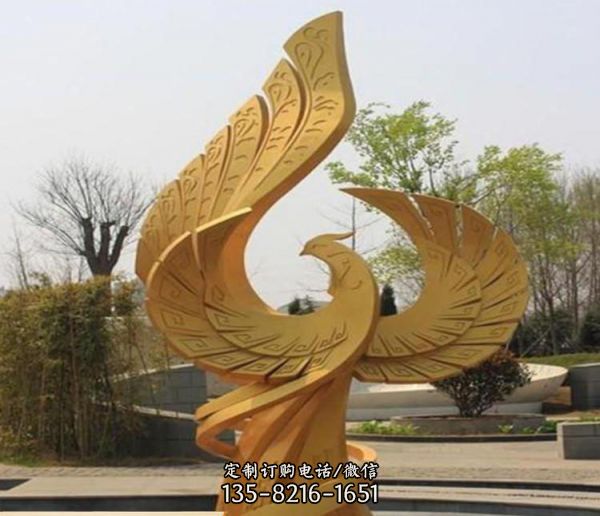 大型戶外廣場銅鳳凰雕塑（4）