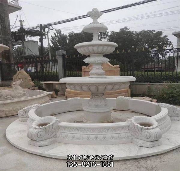  園林景觀流水庭院大理石水缽擺件噴泉雕塑（1）