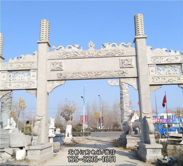 仿古 青石石雕大型牌坊 雕塑（2）
