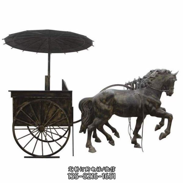 大型戶外廣場大型馬車雕塑