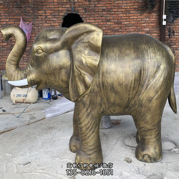 酒店玻璃鋼仿銅噴水吉祥物像雕塑（2）