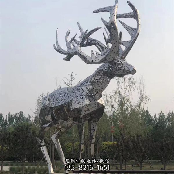 城市景區擺放不銹鋼鏤空動物雕塑（4）