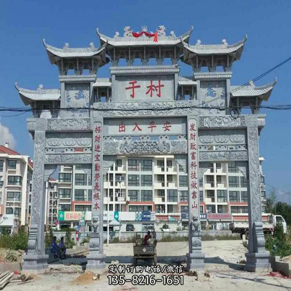 精雕仿古 景區定制石雕牌坊 雕塑
