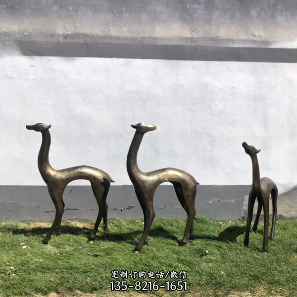 園林景觀擺件不銹鋼抽象鹿雕塑（4）