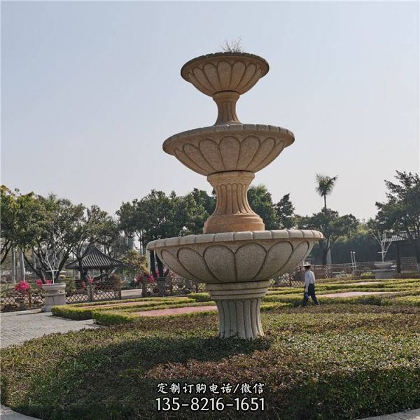  小區(qū)水景水池花崗巖水缽大理石廣場噴泉雕塑 （2）