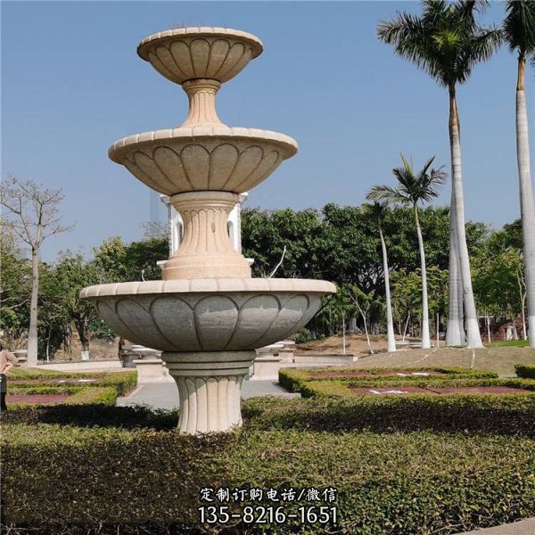  小區(qū)水景水池花崗巖水缽大理石廣場噴泉雕塑 （3）