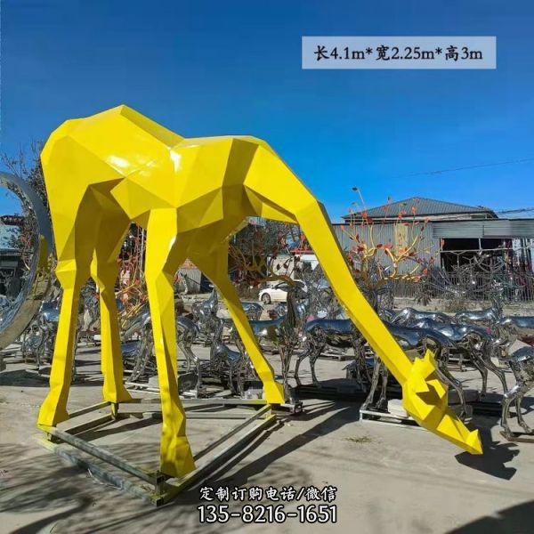 戶外園林大型抽象動物幾何長頸鹿
