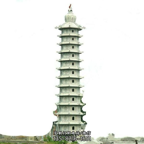 寺廟供奉戶外大型大理石石雕佛塔雕塑（2）