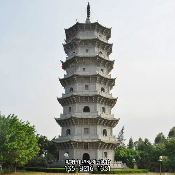 寺廟供奉戶外大型大理石石雕佛塔雕塑（6）